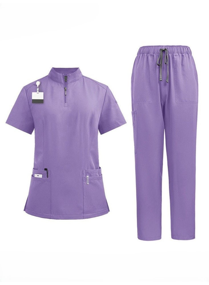 Women's Elastic Doctor Nurse Surgical Gown Work Clothes - Image 1